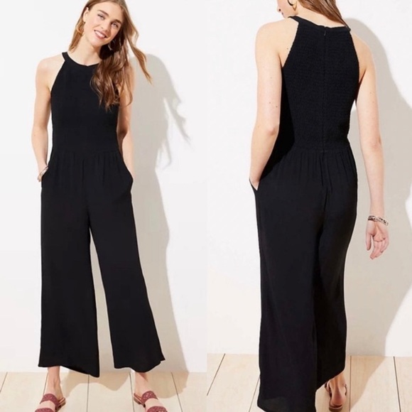LOFT Pants - LOFT Smocked Halter Neckline Jumpsuit